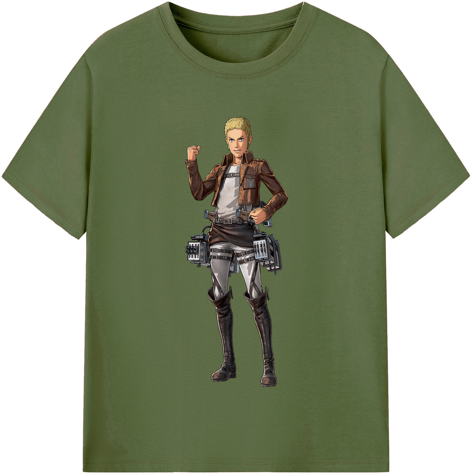 （画像用） 進撃の巨人 ライナー・ブラウン Attack on Titan Reiner Braun 綿100％半袖Tシャツ（フロントプリント）